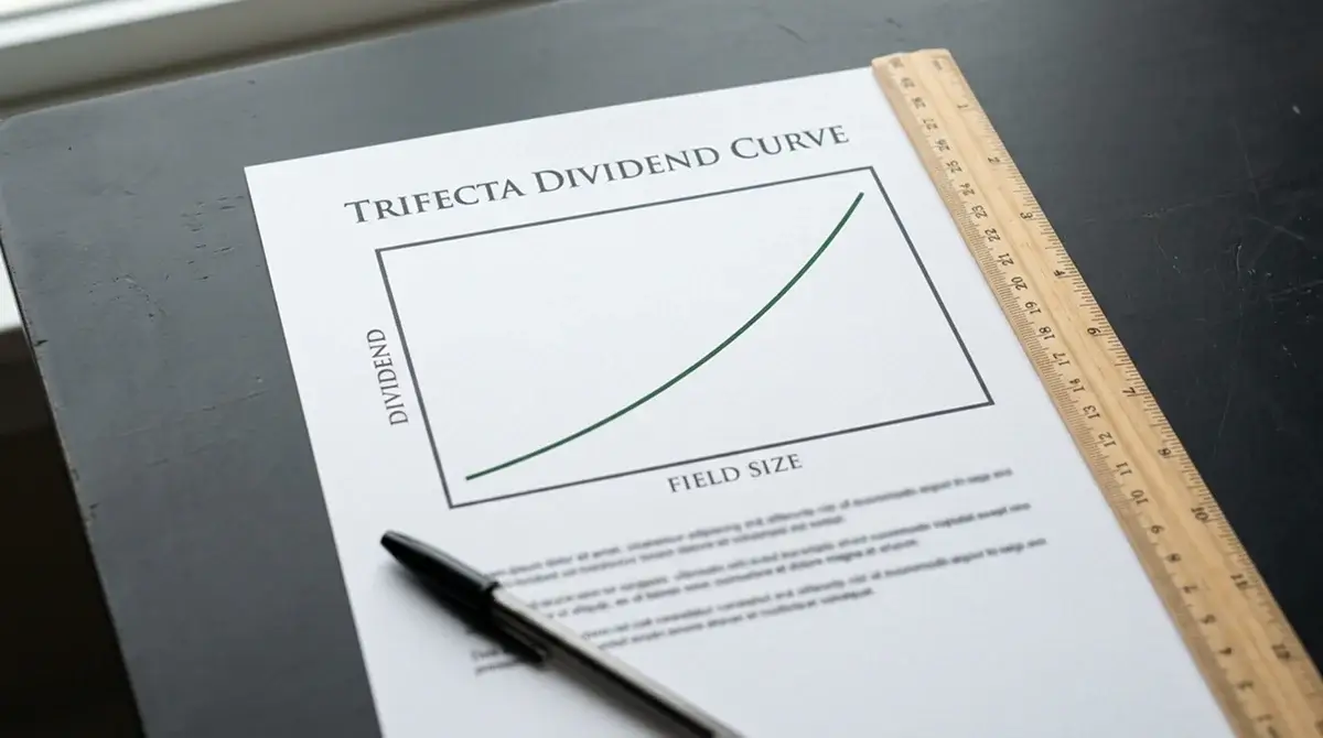 Clean line graph showing how UK Trifecta dividends scale with field size and pool depth
